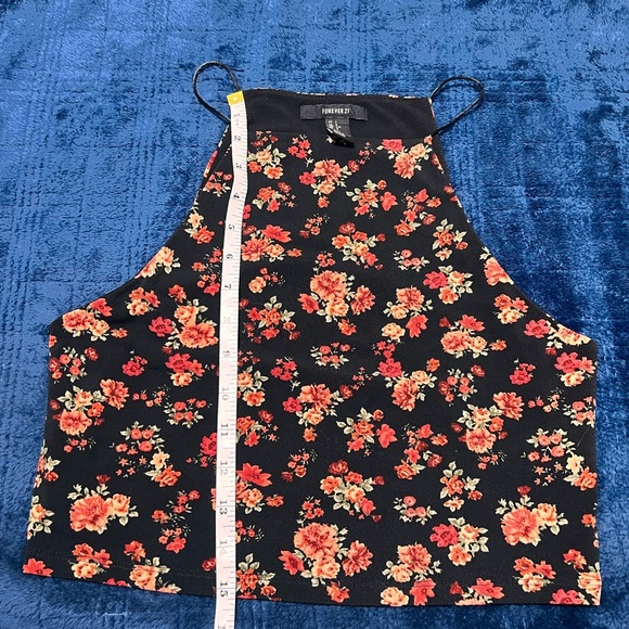 Forever 21 Floral Cropped Tank Top - Large - Picture 4 of 5